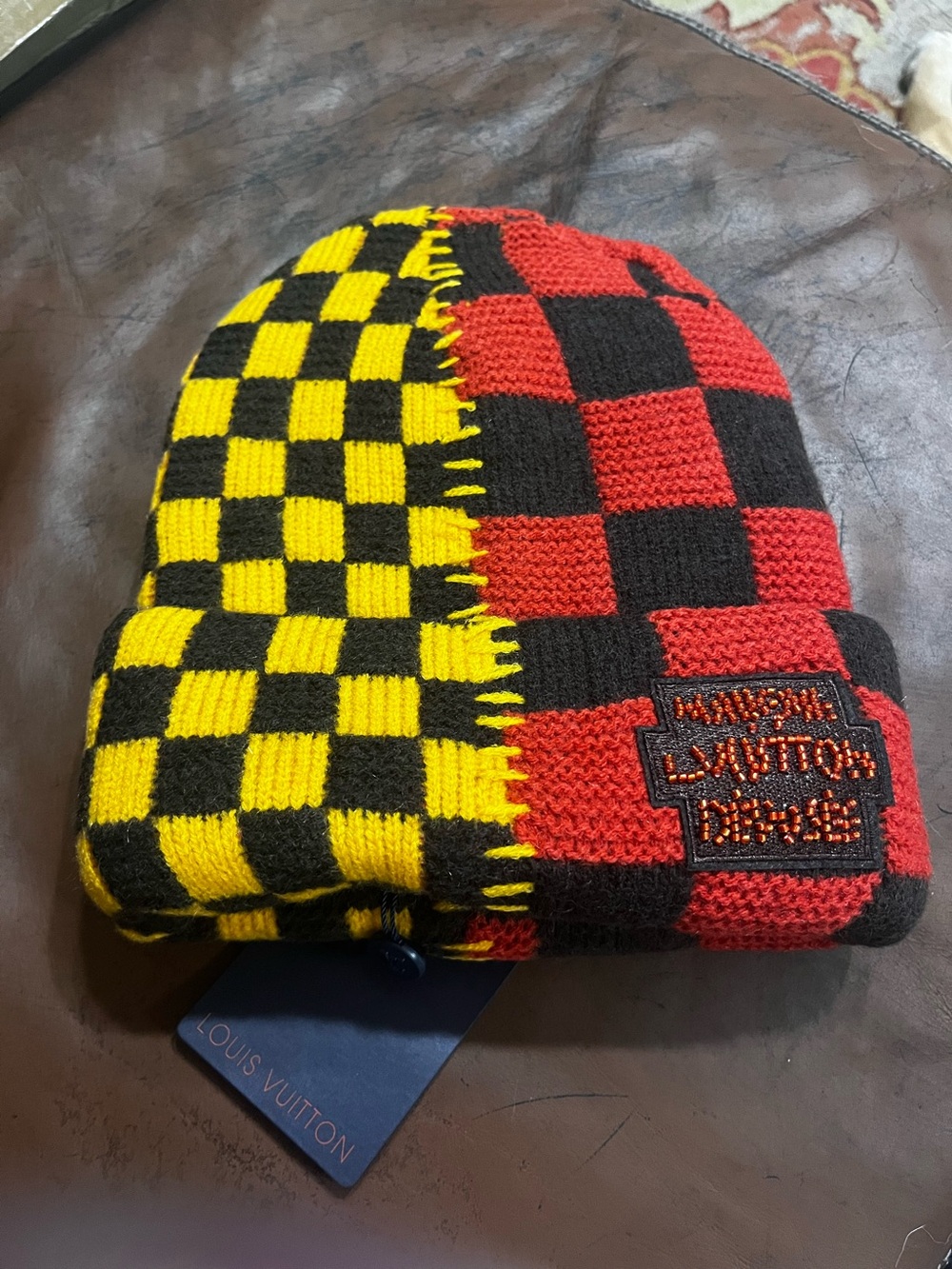 Louis. Vuitton. Limited Edition Split Pop Beaded Beanie Hat